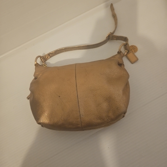 Coach Allie Leather Hobo Shoulder Bag Purse Tote 13655 Metallic Rose Gold  Y2k - Picture 7 of 13